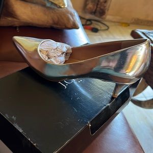 J Crew Metallic Kitten Heels 6 1/2